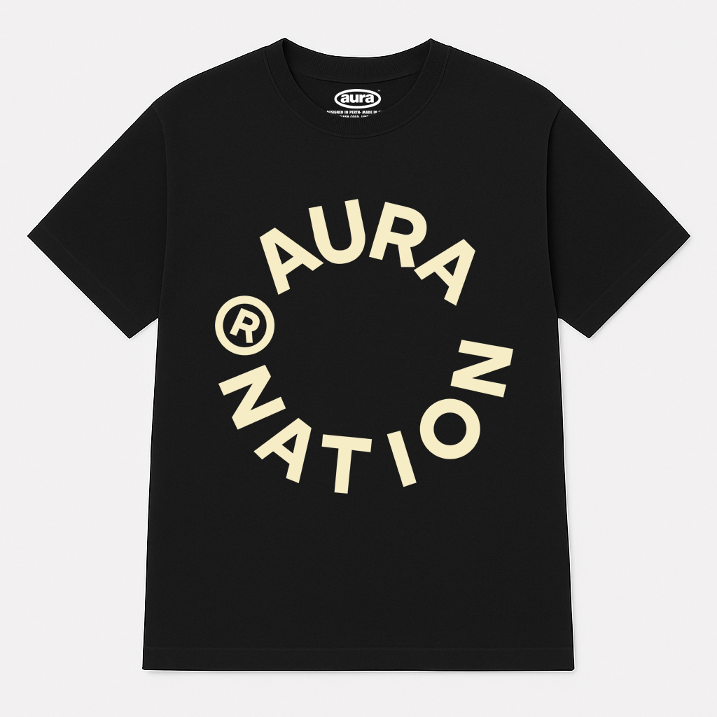 Aura Circle Tee Black Cream